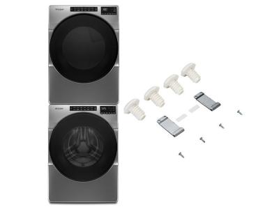 27" Whirlpool Front Load Washer and Gas Dryer and Stacking Kit - W10869845-WFW5605MC-WGD5605MC