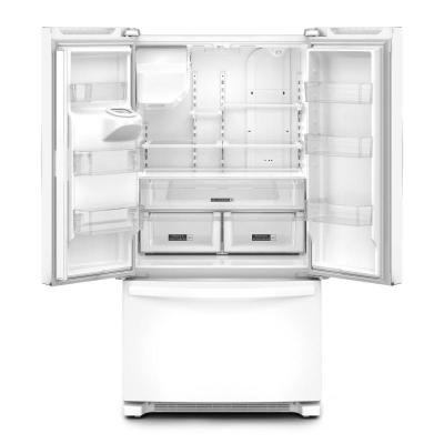 36" Whirlpool 25.2 Cu. Ft. French Door Bottom Mount Refrigerator in White - WRFF3436RW