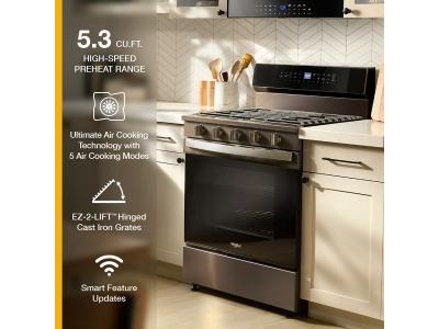 30" Whirlpool 5.3 Cu. Ft. Smart Gas Range with Air Cooking Technology  - WFGS7530RV