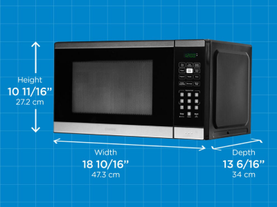 19" Danby 0.9 Cu Ft. Microwave with Convenience Cooking Controls in Black Stainless - DBMW0925BBS